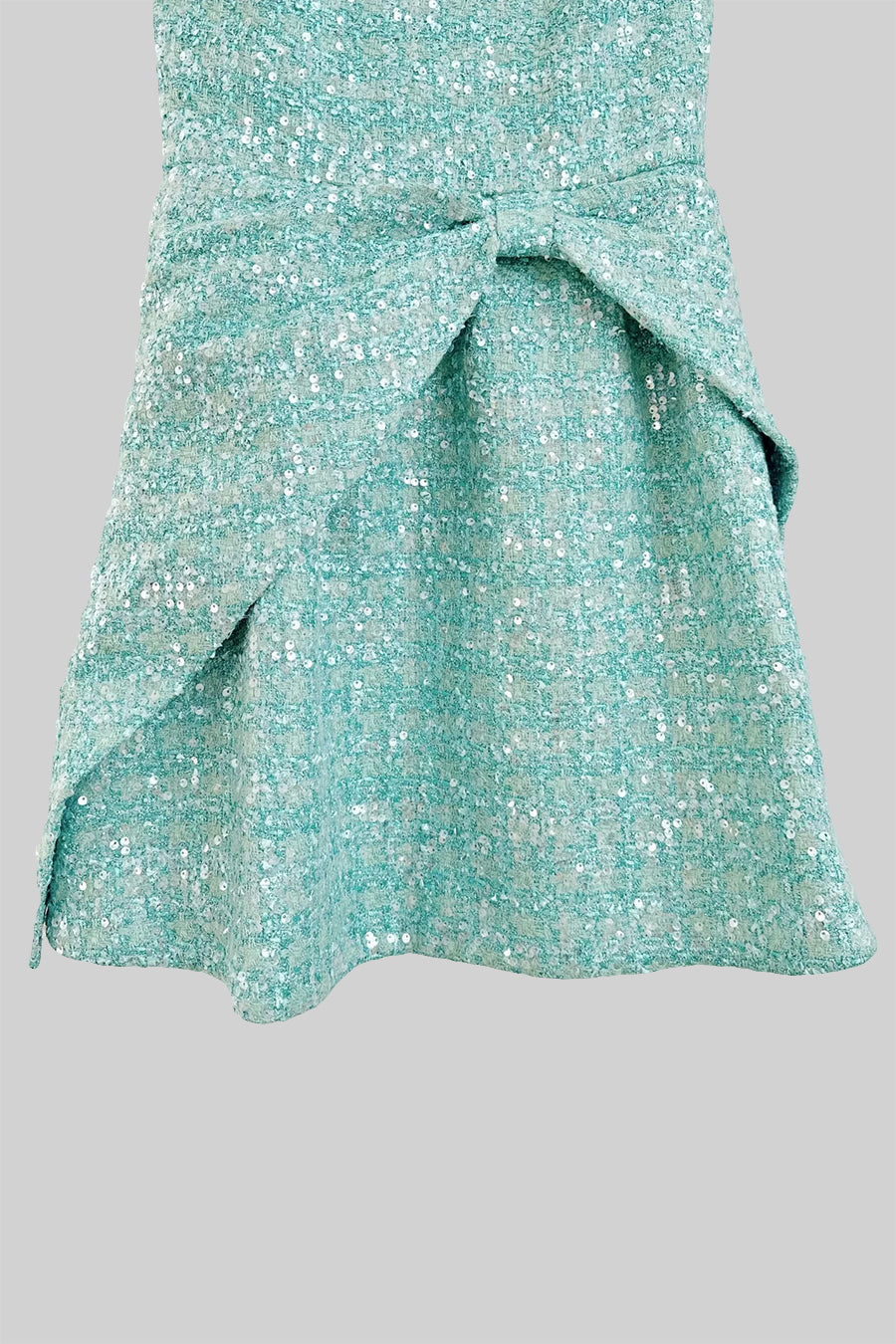 Short Knitted Texture Dress - Turquoise