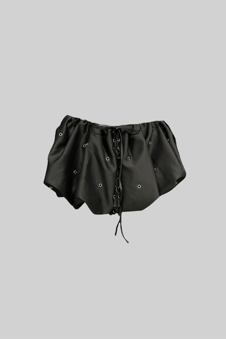 Puff Skirt With Round Staples - Black