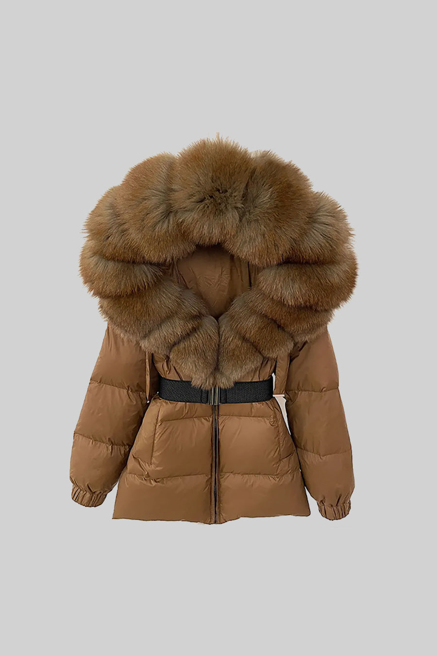 Fox fashion fur puffer coat