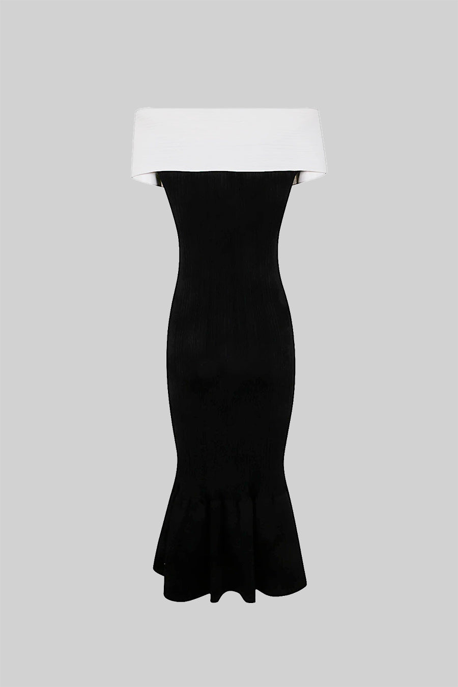 Sophisticated Mermaid Bow Midi Dress - Black