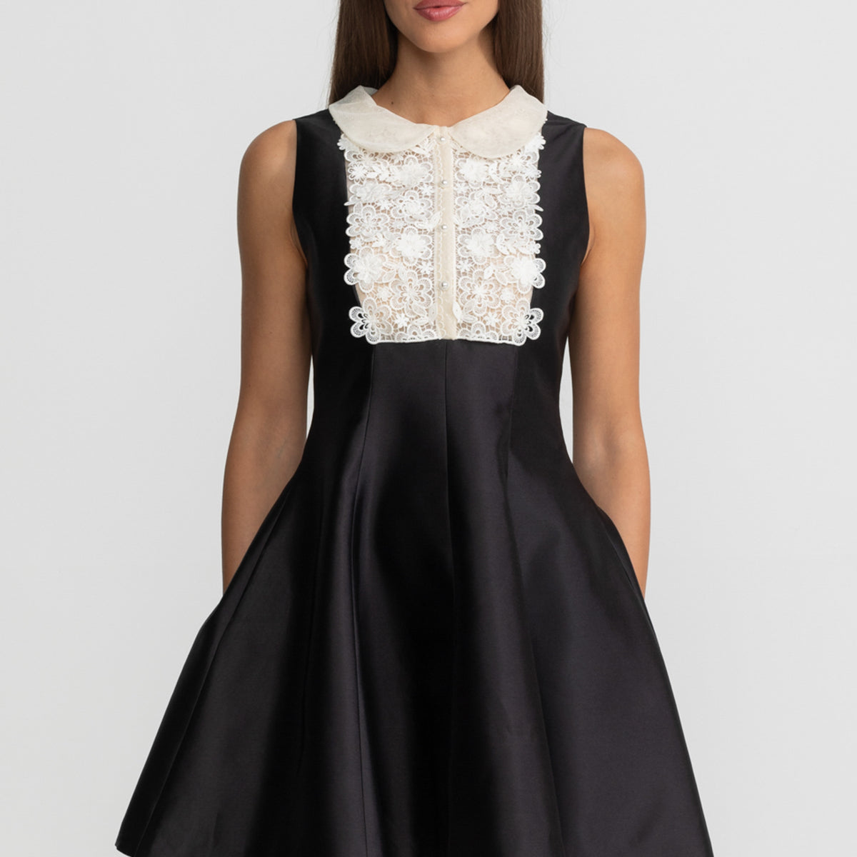 chinese dress ladies Untamed Petals Daria | Strapless Lace Bridal Mini Dress | Elopment Dress | Bubble Skirt main image 0