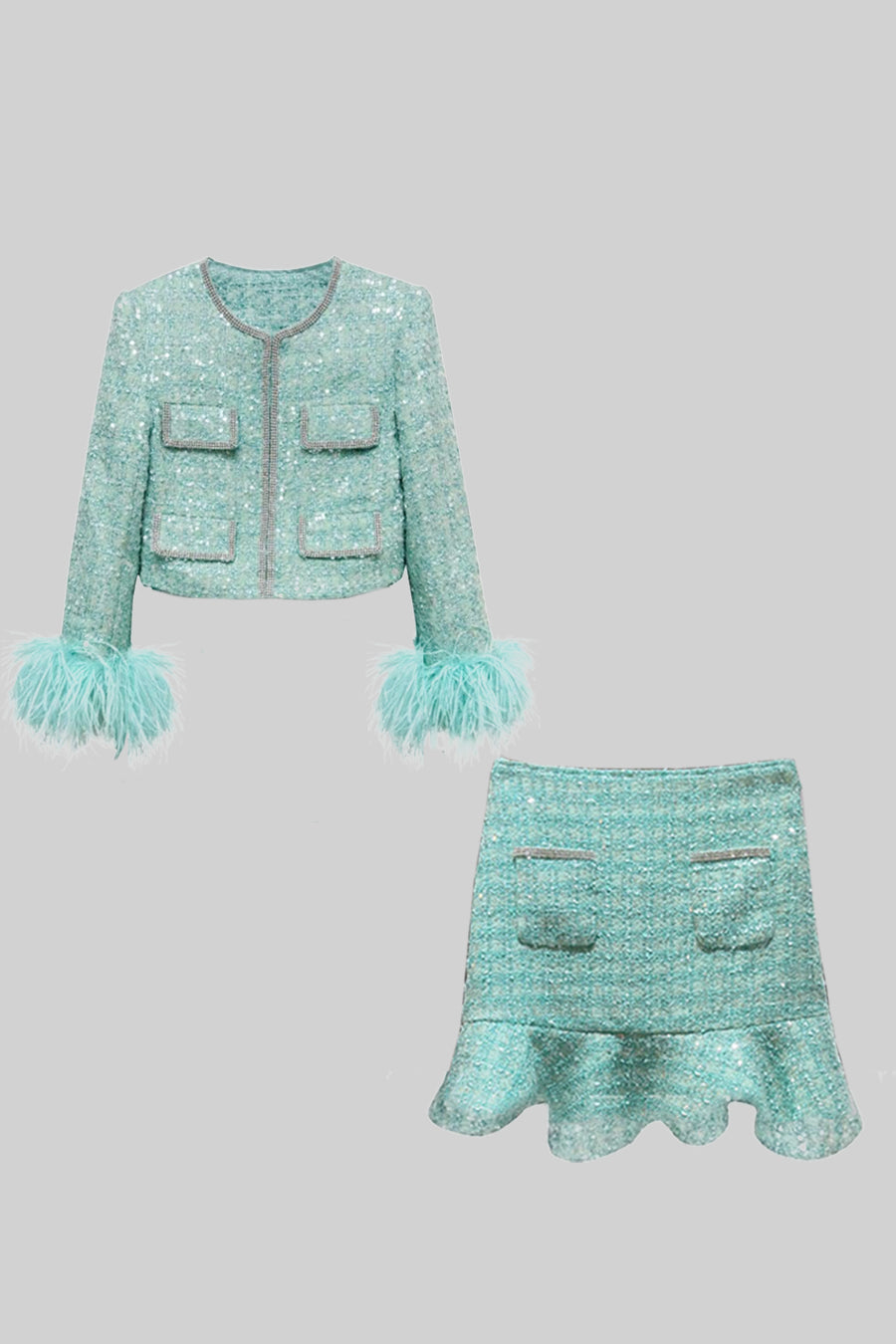 Sparkling 2 Piece Co-Ord - Mint Green