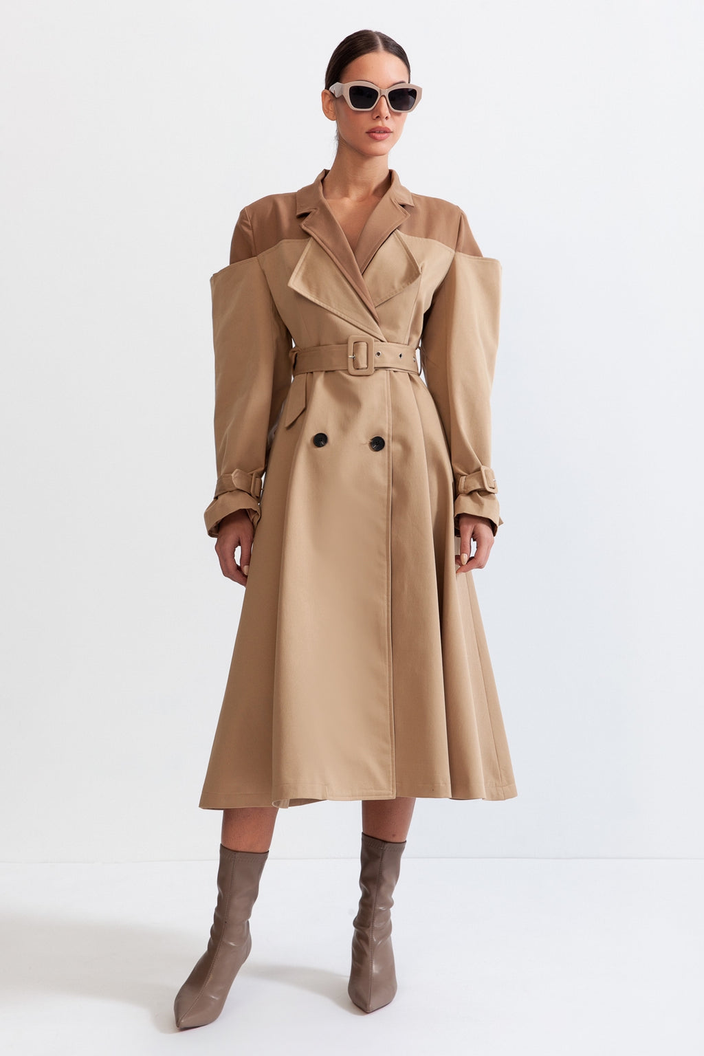 Double Combined Trench Coat - Nude – Sierra Darien