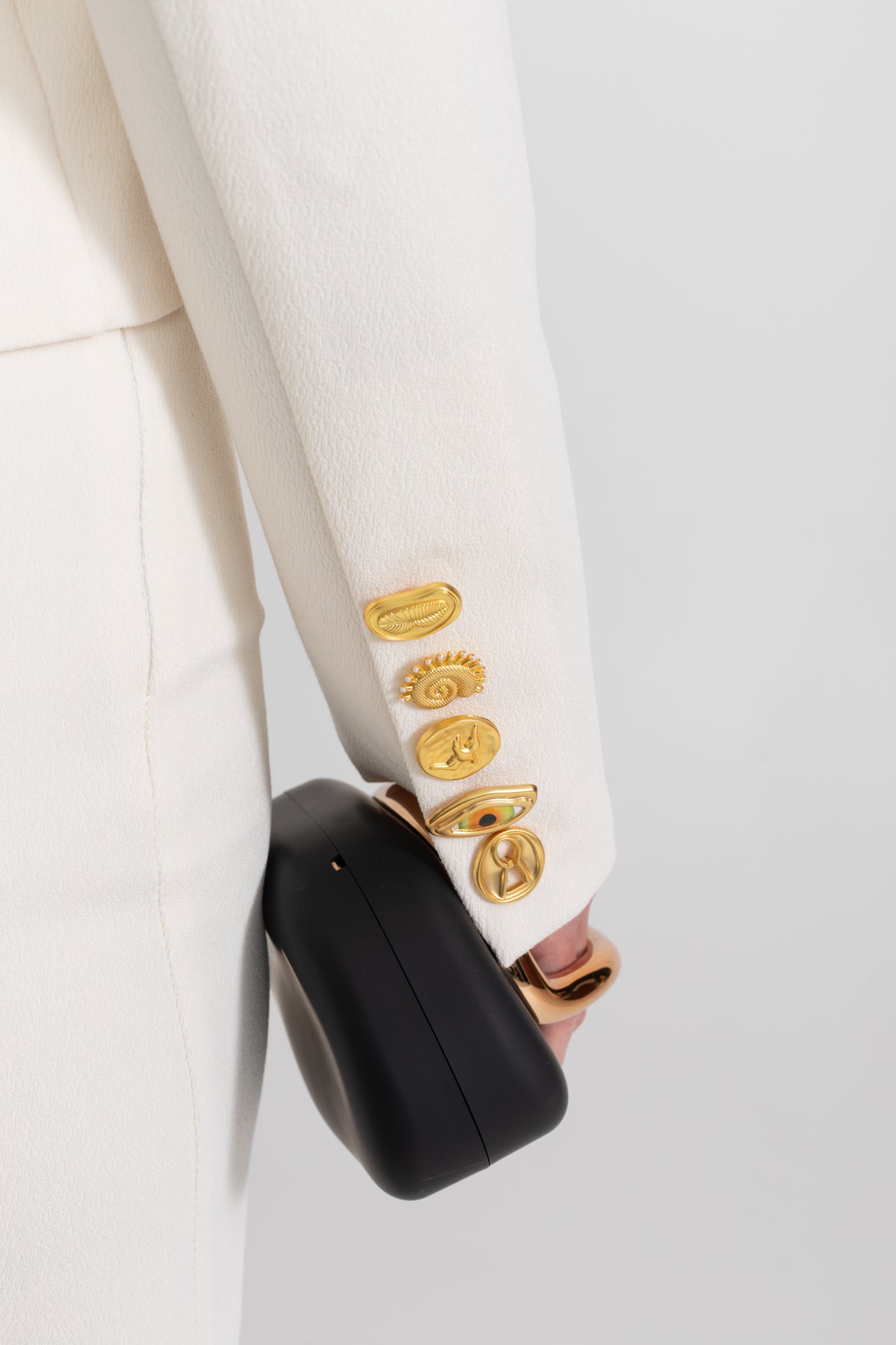 Co-ord Set with Statement Gold Buttons - Ivoire