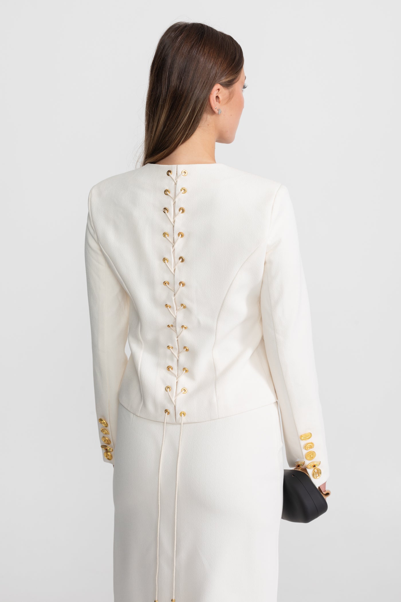 Co-ord Set with Statement Gold Buttons - Ivoire