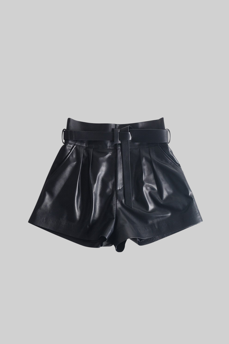 Leather Shorts - Black