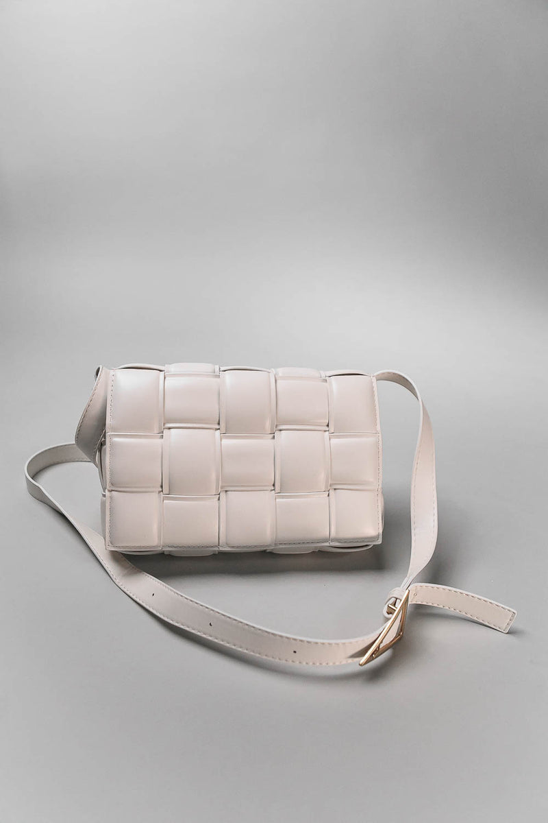Geometrical bag with shoulder strap - Beige
