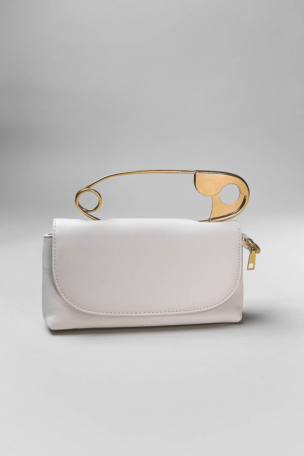 Pin bag with shoulder strap - White