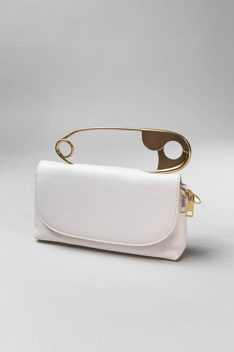 Pin bag with shoulder strap - White