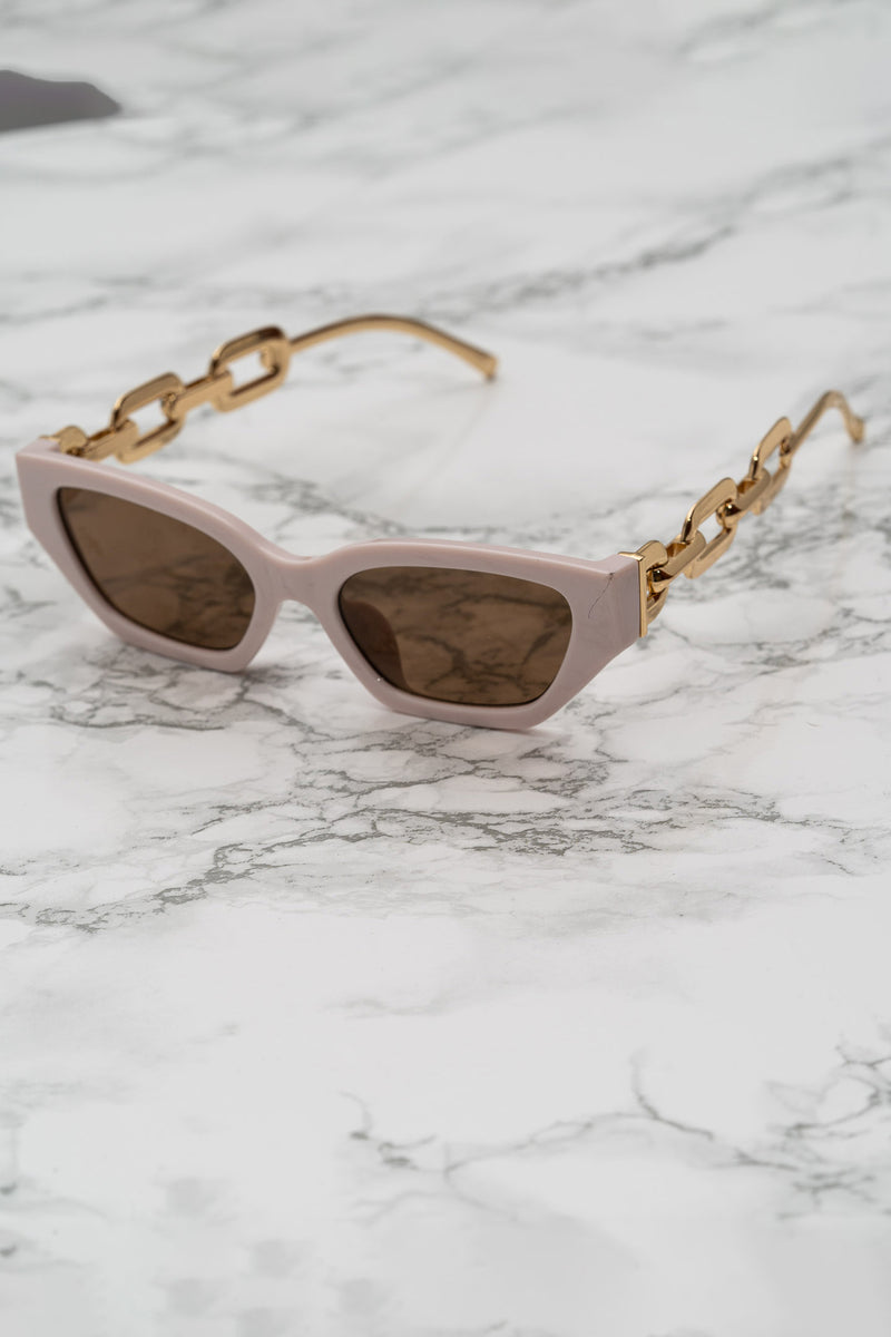 Cat Eyes with Gold Chain Arms - Pink – Sierra Darien